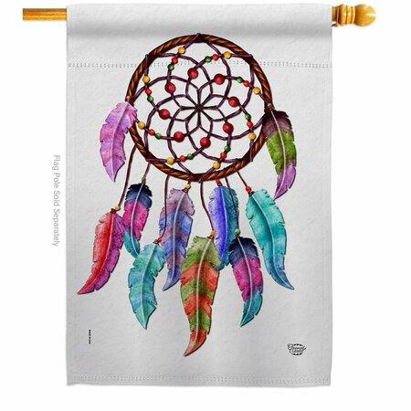CUADRILATERO Colorful Dreamcatcher Country Living Southwest 28 x 40 in. Double-Sided Vertical House Flags CU4069942
